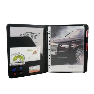 China ModernQiu Eco-Friendly Business PU A4 Custom Perfect Leather 3 Ring Binder for sale