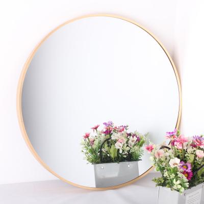 China Minimalist Makeup Mirror Bathroom Vanity Mirror Wall Mirror with aluminum Gold Frame Custom Border Color for sale