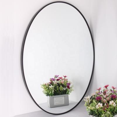 China Gold Large Wall Mounted Aluminum Framed Floor Mirror Minimalist Custom Black Aluminum Frame Vanity Mirror for sale