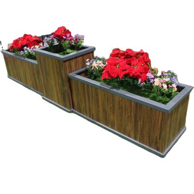 China Customized Modern Minimalist Outdoor Aluminum Hotel Lobby Box Flower Garden Aluminum Metal Planting Pot Box for sale