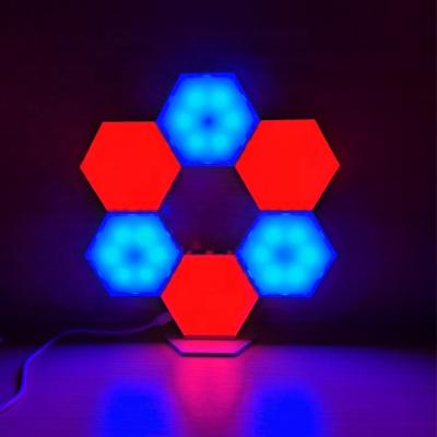 China Quantum Multicolor Hexagonal Night Light Honeycomb Wall Lamp Touch Studio Inductive Rheostat Led Touch Light for sale