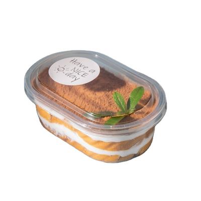 China 500ml disposable wholesale transparent bakery cake box fruit dessert plastic ice cream container with cover ready to ship for sale