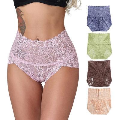 China Factory size women underwear tops girl antibacterial sexy panties plus size XXXL fat girl lace up transparent women's panties for sale