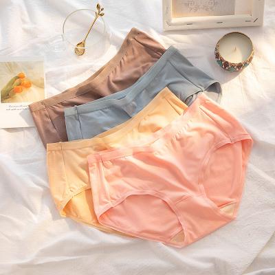 China Japanese Cotton Female Comfortable Invisible Modal Silk Bottom Women Antibacterial Classic Girly Underwear Mid Waist Breathable Crotch Panties for sale