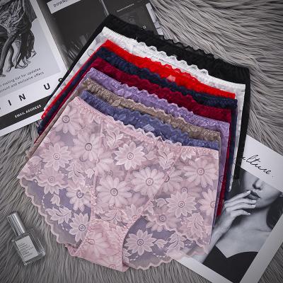 China Breathable Comfy Sheer Lace Ultra-thin Panties For Sexy Women's Foreign Trade Size Mutandine Panties Plus Panties 2021 for sale