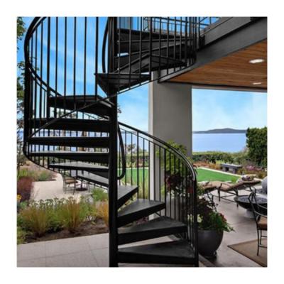 China Factory Price Modern Modern Spiral Staircase Plan/Cast Iron Glass Spiral Staircase for sale