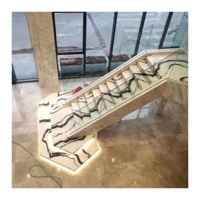 China Factory Durable Stair Glass Railing Designs China Manufacturer Staircase Marble Straight Staircase for sale