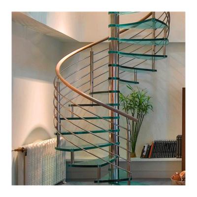 China Modern New Products Spiral Staircase Glass Hot Sale Customized Indoor Diy Spiral Staircase for sale