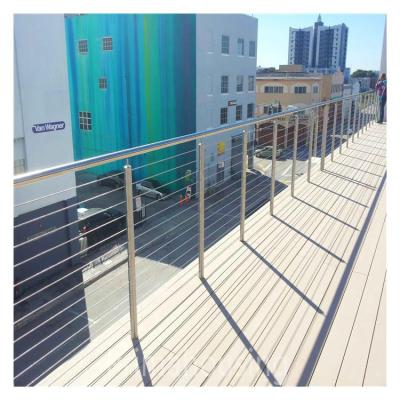 China Modern Stainless Steel Wire Rope Fence Railing for Balcony Stair and Wire Rope Railing for sale