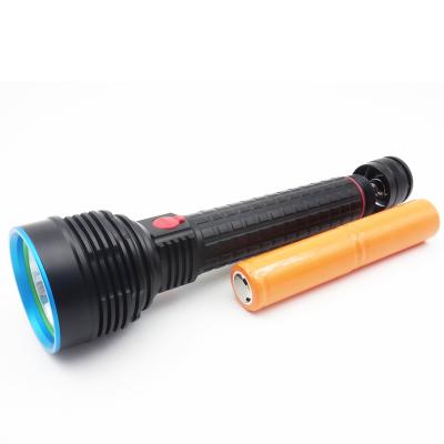 China Camping 6000 Lumens Most Powerful High Power Flashlight Rechargeable LED Beam Background Flashlight for sale