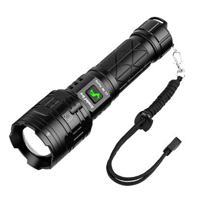 China High Lumen High Power Torch Camping USB LED Rechargeable Flashlights Zoom Torch Light with Power Bank for sale