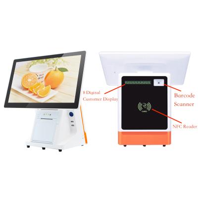 China Foodservice Multi-touch Screen Tablet Wifi Device Android System Support POS with Scanner and 80mm Printer and NFC Reader for sale