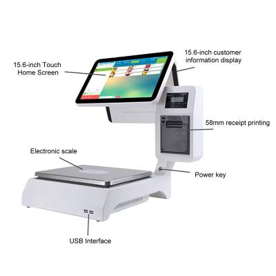 China 15Kg Dual Screen Digital Commercial Scale with Label Printer and Resolution 1366*768 for sale