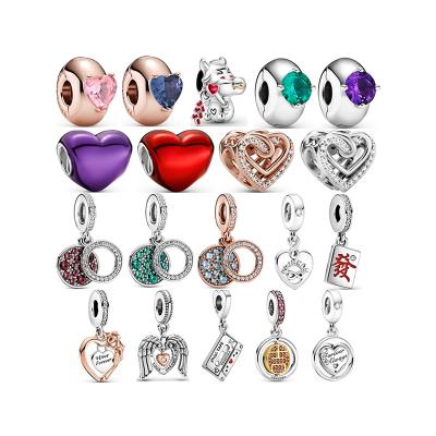 China Vintage wanjun 925 silver standard high quality bracelet charms 2021 Valentine's Day new hot sale fit Pandora factory wholesale for sale