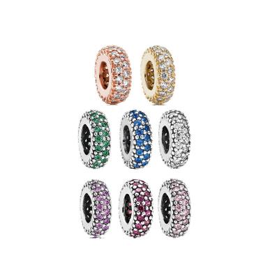 China FASHIONABLE wanjun S925 Silver Inlaid DIY Spacer Bead Stone Bracelet Accessories Multicolor Single Female for sale