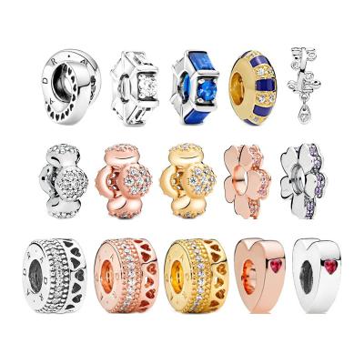 China FASHIONABLE Heart Hollow Zircon Logo Wanjun Ice Carving Dreamy Spacer Beads Small Charm 925 Silver for sale