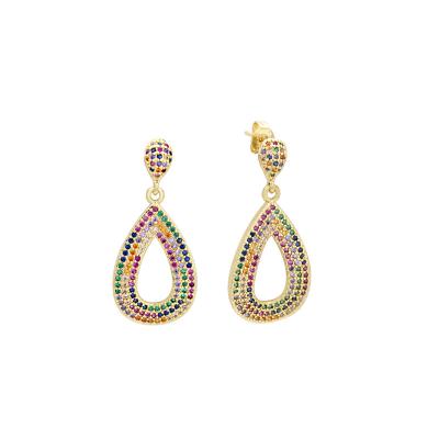 China CLASSIC wanjun drop-shaped seven-color long dangling large earrings for women for sale