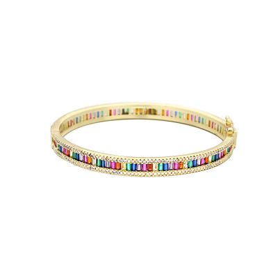 China CLASSIC wanjun fashion colorful full square diamond zircon bracelet ladies for sale