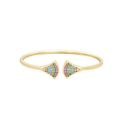 China CLASSIC wanjun ladies shape colorful zircon open propeller bracelet for sale