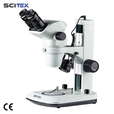 China SCITEK Stereoscopic Microscope Binocular head CE certificated Stereo microscope for laboratory 510x360x300 for sale