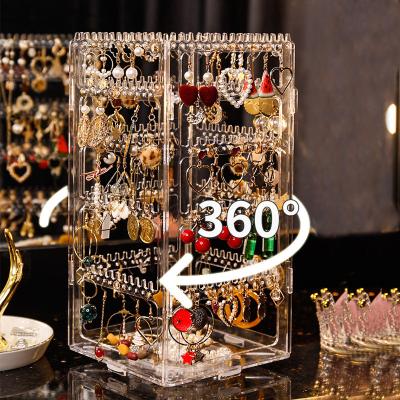 China Fashionable Earring Necklace Collection Stand Up Acrylic Jewelry Storage Rack Display Rack for sale