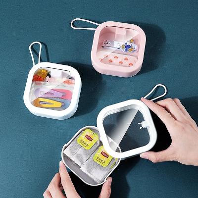 China Portable Square Cute Pink White Small Storage Boxes For Medicine Small Candy Item Storage Box for sale