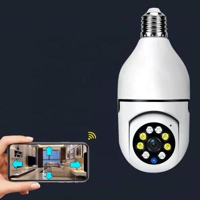 China Human Motion Tracking New Design Bulb 360 Rotating Panoramic Bulb PTZ Camera Dual 360 Degree Wifi Camera Auto Tracking Night Vision Audio for sale