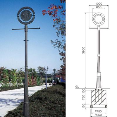 China Gray Cast Iron Customized Outdoor Cast Iron Street Light Casting Ductile Street Light Post Pole for sale