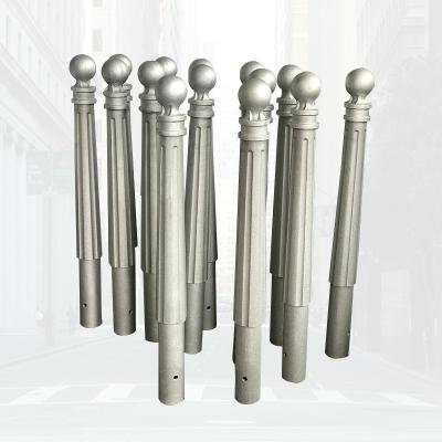 China Outdoor Gray Cast Iron Vehicle Barrier Bollards Outside Curbside Cast Iron Safety Bollards for sale