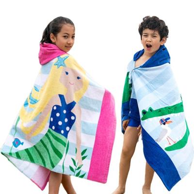 China Viable beach towel European and American children can wear bath towel cotton cape hooded bath towel for sale