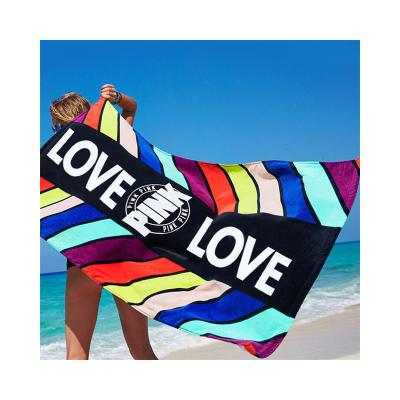 China Swimming Bath Towel Cotton American Simple Reactive Printing Adult Beach Towel for sale