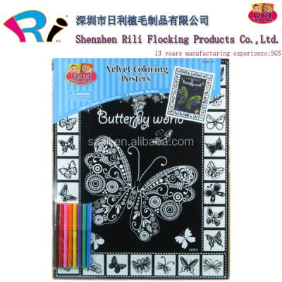 China Kids Customized Velvet Fuzzy Coloring Posters With Washable Supertip Markers for sale