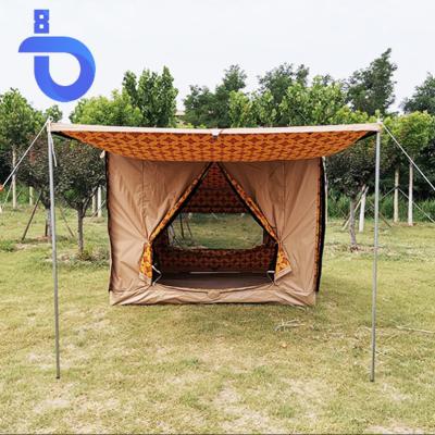 China Extended Type RISE SC 4-Season Waterproof Cotton Canvas Family Camp Beige Color Bell Tent Outdoor Hunting Wall Tent Large For Paty for sale