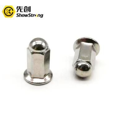 China Carbon Steel Acron Nuts DIN1587 Flange Nut for sale