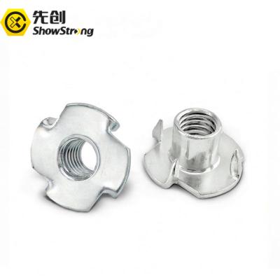 China Heavy Industry Four / Three Prong Wooden Tee Nut Furniture Insert T Nut for sale