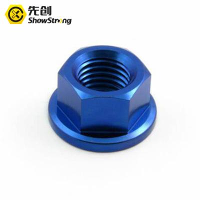 China Heavy Industry T4 Titanium Alloy, Grade 5 Hex Flange Nuts For Motorcycle Bicycle Bike Accessories Bike Brake for sale