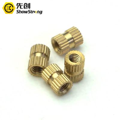 China Heavy Industry Copper Inserts Injection Nut Embedded Parts Knurling Copper Nut for sale