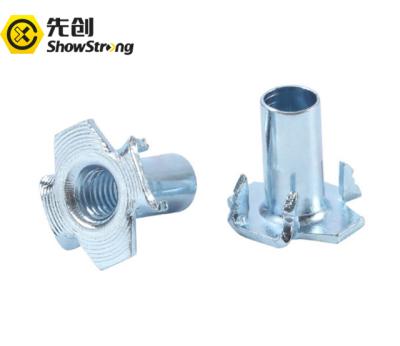 China Heavy Industry Four Claw Furniture Multi-Way Nut / Captive T Female Blind Tee Nuts for sale