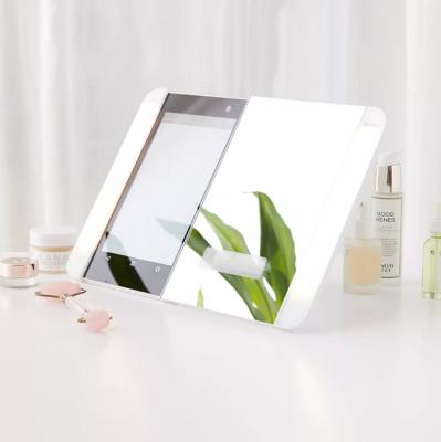 China Smart Lighted Makeup Mirror with Skin Detector, Smart Beauty Mirror with LED Lights, Dressing Table Mirror with Foldable Stand for sale