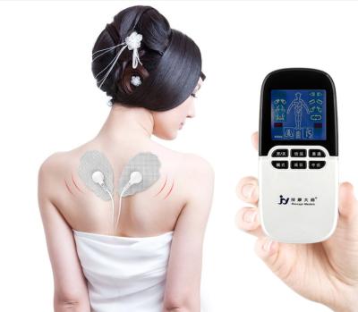 China Muscle Therapy Digital Massager Ten Pulse Rechargeable Massager Handheld Electric Stimulator Dual Output With LCD Screen for sale