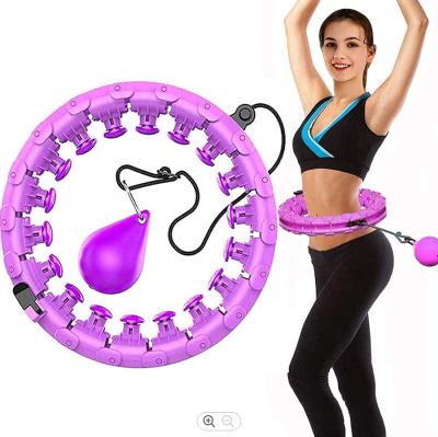 China Body Exercise Machine Polynesian Dance Smart Weighted Circles Vibrating (Position Type) For Adults Weight Loss Non-Falling Exercise Hoola Circle Abdomen Fitness Detachable Adjustable Height Massage for sale