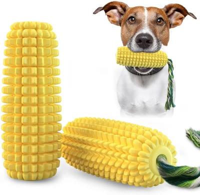 China Viable Hot Selling Toys Squeaky Corn Train Factory Original Natural Rubber Dog Toothbrush Pet Squeaky Indestructible Chew Toys for sale