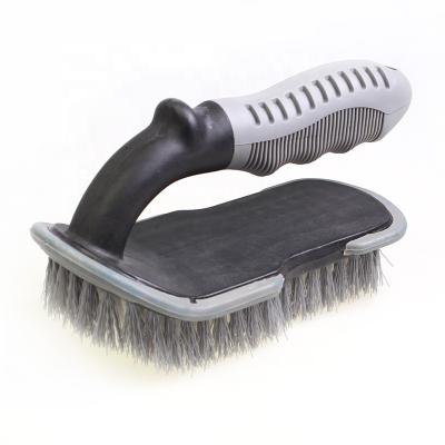 China Efficiency Kingdetail Gray PP Plastic Handle Tire Cleaning Brush Car Wheel Brush for sale