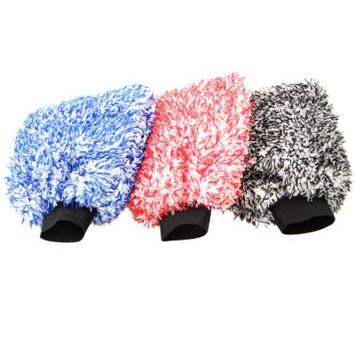 China No Scratch Microfiber Glove Custom Logo Car Wash Mitt Auto Detailing Glove. Chenille lint free car for sale