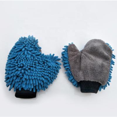 China No Scratch Chenille Microfiber Cleaning Gloves Lint Free Car Wash Mitt. for sale