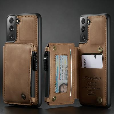 China High Quality 2 in1 Zipper Wallet Card Holder Case For Samsung S21 Cover Ultra Back Leather Cell Phone Cases Quality Cards Wallet For Samsung S21 S20 Fe Note 20 Case for sale