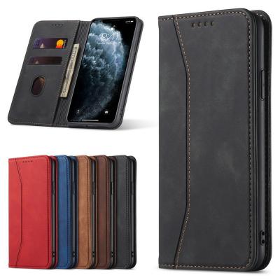 China Fold Wallet Cards Stand Case Cover Luxury Mobile Phone For Huawei P40 Mate 40 Lite Retro Durable Leather Anti-Skid Cover For Samsung S20 S10e S9 S8+ Flip for sale