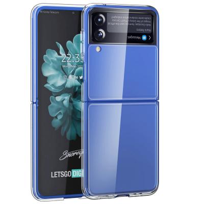 China Shockproof Protective Soft TPU Clear Phone Case For Samsung Galaxy Z Flip 3 With Hard PC Back for sale