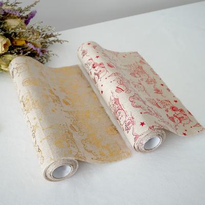 China Reusable Hot Foil Table Cloth Rectangle Table Runner For Valentines Day Birthday Christmas Wedding Party Supplies for sale