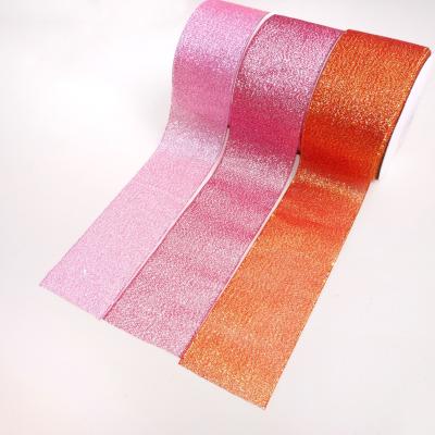 China Metal efect colorful metal ribbon 	Polyester Ribbon Roll Metal effect 5000pcs for sale